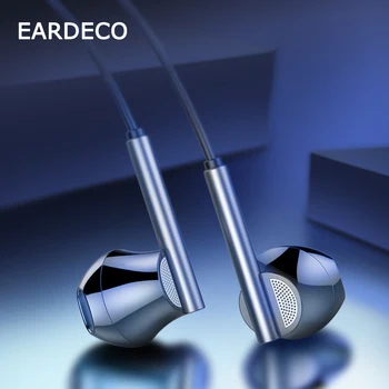 EARDECO Mobile Gaming Slušalke Bas Žične Telefonske Slušalke Čepkov 3,5 mm Stereo Glasbe, Slušalke Dinamičen Šport Slušalke Z Mikrofonom 16337