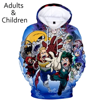 Ustvarjalne Moj Junak Univerzami 3D Hoodies Moški/ženske/Otroci Jeseni, Pozimi Sweatshirts puloverju Klasičnih Anime Moj Junak Univerzami Šport