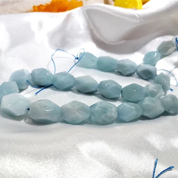 Aquamarine ravno modro baročno gladko 12-16mm za DIY nakit, izdelava svoboden kroglice FPPJ debelo biseri narave gem kamen 10000