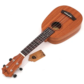 21 cm Majhen Ukulele Ananas-oblikovan Sopran Uku Debelo Vse Sapele Ukelele 4 String Palisander Fingerboard Glasbeni instrument 102924