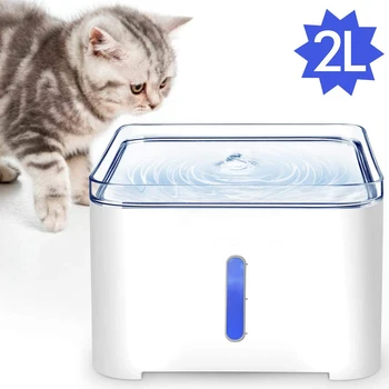 2L Samodejno Hišnih Mačk Vodnjak z LED Električni USB Pes Izklop Pijem Napajalni Skledo Pet Pitne Vodnjak Pes Razpršilnik Vode