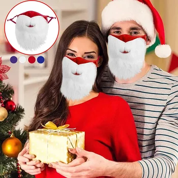 Božič Cosplay Maske Belo Brado Santa Claus Masko Božično Zabavo Smešno Toplo Dihanje Udobno Masko Nastavljiv