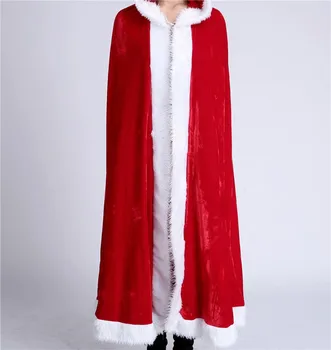 Ženska Krzno Trim Božič Santa Claus Plašč Božič Kostum seksi Rdeče Poročne Cape Plašč Dame Oblačenja Cape Zimsko Poroko Hooded del 103468