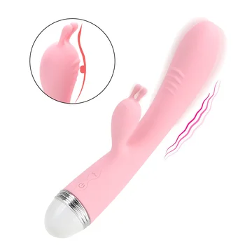 G-spot Zajec Dvojni Vibrator za Žensko, Strapon Masturbacija Klitoris Stimulator Dildos Nepremočljiva Polnilna Adult Sex Igrače 10366