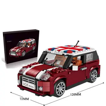 Vroče lepining ustvarjalci tehnika vozil Retro mini avto cooper Mikro Diamond gradniki model opeke igrače za otroke darilo 104067