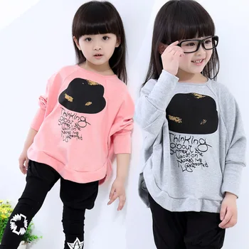 2019 Vroče Prodaje Moda dekleta Bat majica sweatshirts Bombaž Otroci Svoboden Hoodies Oblačila Baby Toddler Otroci oblačila 2 Do 14 15Y 104333
