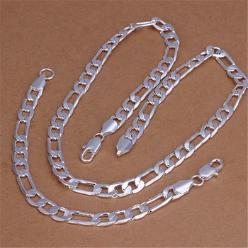 Nove srebrne barve, nakit sklopov tovarne neposredno visoke kakovosti modni moški 8 MM geometrijske Figaro ogrlica, zapestnice S169 105056