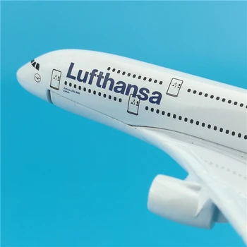 16 cm Geman Lufthansa A380 Simulacije Statične Trdne Kovine Letalo Model 1:500 Airlines, Lufthansa Letalo Model Komplet s Spominki Igrače