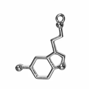 Dvojno Nos Zlitine Kovin THC Serotonina Molekule Sreče DNK Kemija Znanost Geek Čare Obeski Za Nakit, Izdelava DIY 105675
