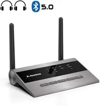 Avantree TC419 Dolge razdalje Bluetooth 5.0 Oddajnik Sprejemnik za TV in PC Audio, Doma Stereo Zvočniki, aptX Nizke Latence Brezžični