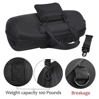 Najboljše Za Boombox Prenosni Bluetooth Nepremočljiva Zvočnik Primeru Težko Carry Bag Zaščitno Polje (Črna)