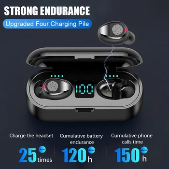 NOVO F9 Brezžične Bluetooth Slušalke z Mikrofonom Dotik za Nadzor Mini HI-fi V uho Čepkov Šport Teče Slušalke HD Klic