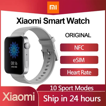 Xiaomi MI Gledati Smartwatch GPS, NFC, WIFI ESIM Telefonski Klic Android ročno uro Odgovor Bluetooth Fitnes Srčni utrip Pametno Gledati