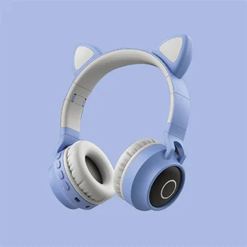Luštna Mačka ušesa Brezžične slušalke Nad-Ear Slušalke z 12H Bluetooth 5.0 Hi-Fi Stereo Glasbe PC Gaming slušalke za dekle 108577
