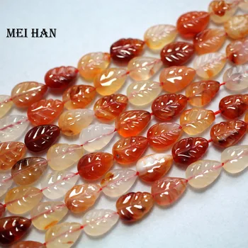 Meihan (1strand/set) naravnordeča chalcedony 10*14 mm listov vklesan kroglice za nakit, izdelava načrta ali darilo debelo 108668