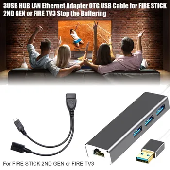 2020 Novo 3 PORT USB HUB LAN Ethernet & OTG Za Ogenj (Gen 2 3 &4) Nove Prihoda do leta 2020 108728