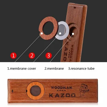 Lesene Kazoo Instrumentov, Ukulele Kitara Partner Lesa Harmonika, z Nosite Primeru Flavta Membrane