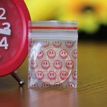 2.5x3.5 cm 300pcs/Veliko,Tiskano nasmeh obraz majhne jasno rdečo črto Samozaposlene Zapiranje ZipLock Plastičnih tabletke vrečke pakiranje