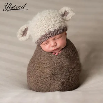Kawaii crochet baby pletene klobuk pozimi topla ušesa skp otroška fotografija rekviziti novorojenčka fotografija dodatki