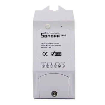 Novo Sonoff TH16 WiFi Smart Stikalo 16A Temperature in Vlažnosti Tipalo Pametni Dom Daljinski upravljalnik