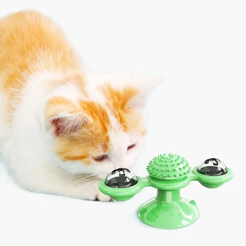 Brezplačna Dostava Mačka Vetrnica Igrača Smešno Masaža Vrtljiv Igrače Z Catnip LED Žogo Zob Čiščenje Izdelki za Hišne živali za Dropshipping