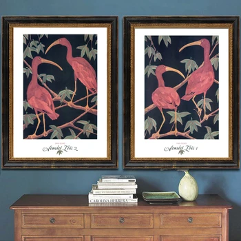 Evropski stil dekoracijo pastorala podeželju slog slike gigant plakati, cvetje, ptice, platno fotografij Scarlet ibis slike