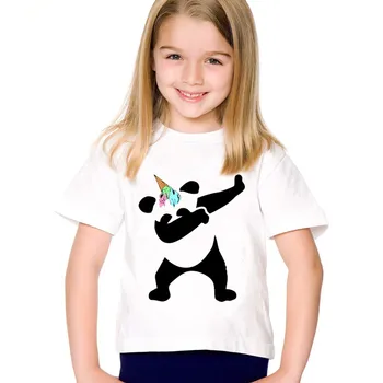 Otroci oblačila fantje srčkan kawaii Otrok Tiskanja Medved grafični t srajce Panda risanka t shirt za dekleta tshirt kratek rokav, bela 114279