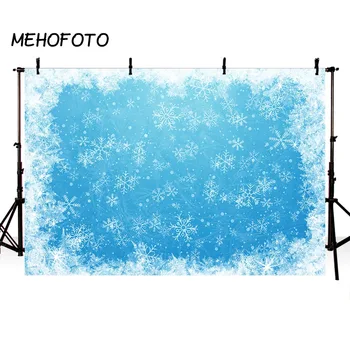 Zimska Fotografija Ozadje Snežinka Blue Foto Ozadje Baby Portret Photobooth Božični Okraski Banner