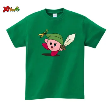 Kirby t shirt kul igre, Dekleta T Shirt Legend of Zelda T Shirt Povezavo smešno Bombaž Vrhovi Otroci Priložnostne Poletje Bela otroška T-shirt majica 114984