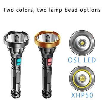 LED P50 4-Core Močno Svetilko, Baklo USB Polnilne Taktično Lov Bliskavica LED Svetilke Vgrajen 18650 Baterijo
