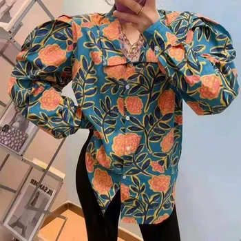 RUGOD 2021 pomlad design smislu novih slim puff sleeve majica bluzo trend