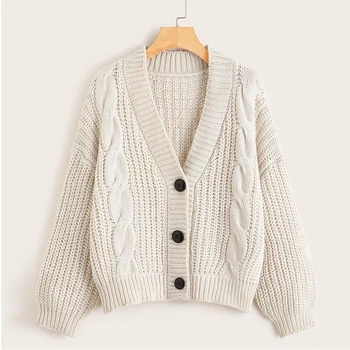 Pletene Proti-vrat pulover ženske 2020 jesen in zimo, dolgo sleeved jopico pleteni pulover