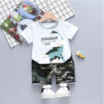 Fantje oblačila določa poletje otroška oblačila za otroke, otroci fant risanka krokodil Belega T-shirt hlače bebe modne obleke