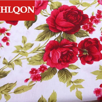 Visoka kakovost bombaža, tiskane sateen cvet tkanine, ki se uporabljajo za Quilting šivanje obleka ženske obleke krilo čevelj za 100x150cm