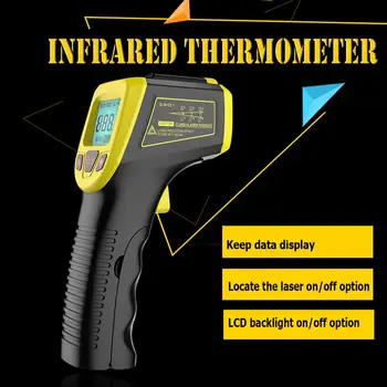 Infrardeči Termometer (Ne za Človeško) Temperatura Pištolo brezkontaktno Digitalni Pyrometer Laserski Termometer 32-104F