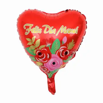 10pcs 18 inch Natisnjeni španski Mati Folija Baloni materinski Dan Srce Oblika rada Vas Mama Balon Darila za Rojstni dan Dekor Globos