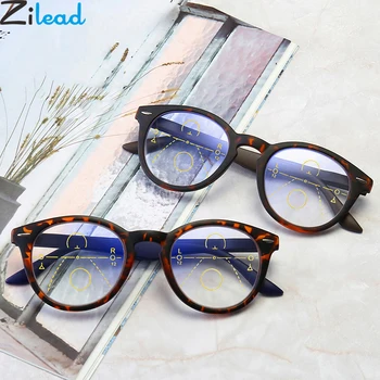 Zilead Progresivna Multifokalna Obravnavi Očala Proti Modra Svetloba Leopard Prebyopia Očala Daljnovidnost Očala Očala Unisex 12097