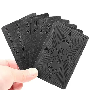 Črna Poker Kreativna Zasnova Krova Plastične Igralne Karte Nepremočljiva Lobanja, Igralne Karte, Poker Za Čarobno Stranka Darilo Brezplačna Dostava