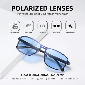 AOFLY blagovne Znamke 2020 Modna sončna Očala Moških Polarizirana Kvadratnih Kovinski Okvir Moška sončna Očala Vožnje Ribiška Očala zonnebril heren
