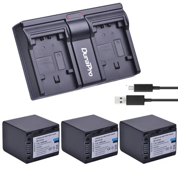 3x 4500mAh NP-FH100 NP FH100 Fotoaparata, Litij-ionska Baterija + USB Dvojni Polnilec Za Sony DCR-SX40 SX40R SX41 HDR-CX105 SR42E SR45E Bateria