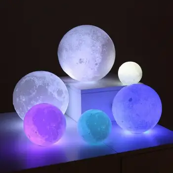 3D Tiskanje LED Moon Light Moon Light Luna Lučka Doma Dekor Zemlji Odlično Darilo Ustvarjalne Osebnosti