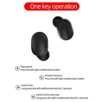 A6S Bluetooth Slušalke Za Redmi Airdots Brezžični Čepkov 5.0 TWS Slušalke šumov Mikrofona za Xiaomi iPhone Huawei Samsung 122678