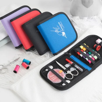 Luluhut prenosni mini potovanje šivanje kompleti vrečko z barvo iglo niti škarje pin šivalni set prostem gospodinjskih šivalnih orodja