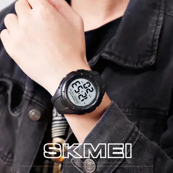 SKMEI LED Digitalni Watch Moški Šport Nepremočljiva 2Time ročno uro Velike Izbiranje Japonski 10 Leto Baterije Moški Budilka relogio 1563