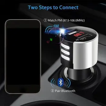 Visoke Hitrosti USB2.0 Bluetooth Avto Polnilnik USB LED Zaslon FM Oddajnik za Brezžični Radio Tok MP3 Predvajalnik Vžigalnik za Cigarete 124845