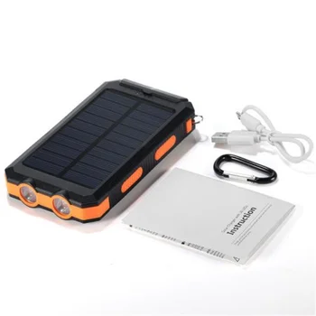 8000mAh LED Nepremočljiva sončne mobilne moč portable power bank Zunanji Baterijski Paket s kompas
