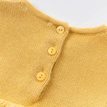 DBS14323-1 dave bella jeseni srčkan baby dekleta trdna draped pleteni pulover otroci modni pulover malčka boutique vrhovi 12526