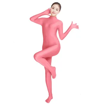 (SWH023) Svetlo Roza Spandex Celotno Telo, Kožo Tesen Jumpsuit Zentai bo Ustrezala Bodysuit Kostum za Ženske/Moške Unitard Lycra Dancewear