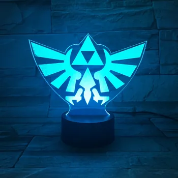 Trikotnik Zelda 3D LED Nočna Lučka 7 Barva Spreminja, Lučka Soba Dekoracijo Dejanje Slika Igrača Rojstni dan Božično Darilo Dropshipping 127407
