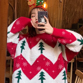 Nov pulover Božič sestre, prijateljice Božič pulover Retro pulover Retro jesenski in zimski pulover Božič Novo Leto 127493